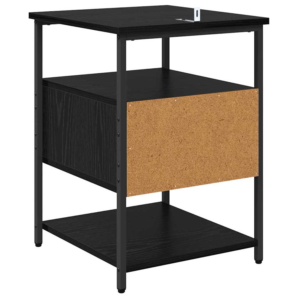 Bedside Cabinet Black oak 40 x 42 x 56 cm Engineered wood